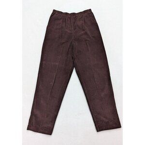 Jeno Neuman Women's Pants Size 10 Brown Elastic Waist Pull-On Soft Corduroy